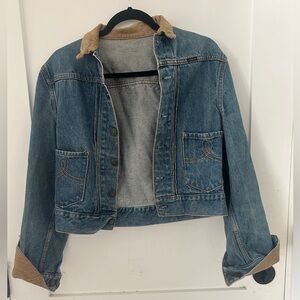 Vintage Polo Western Ralph Lauren Denim Jacket Corduroy Collar USA